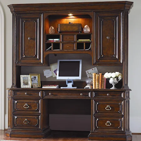 Executive Credenza and Hutch With Storage